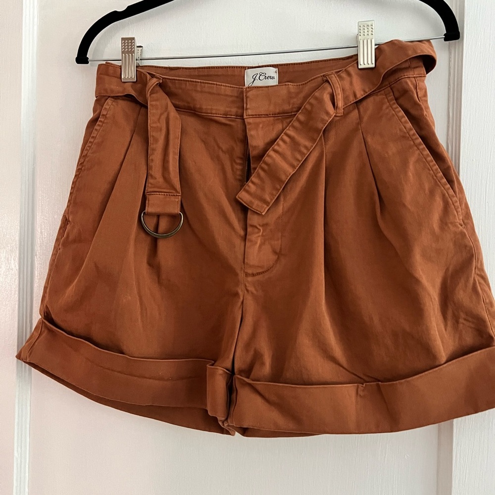 J.Crew Rust Colored Chino Shorts with Belt - Size 2 (Worn Once)